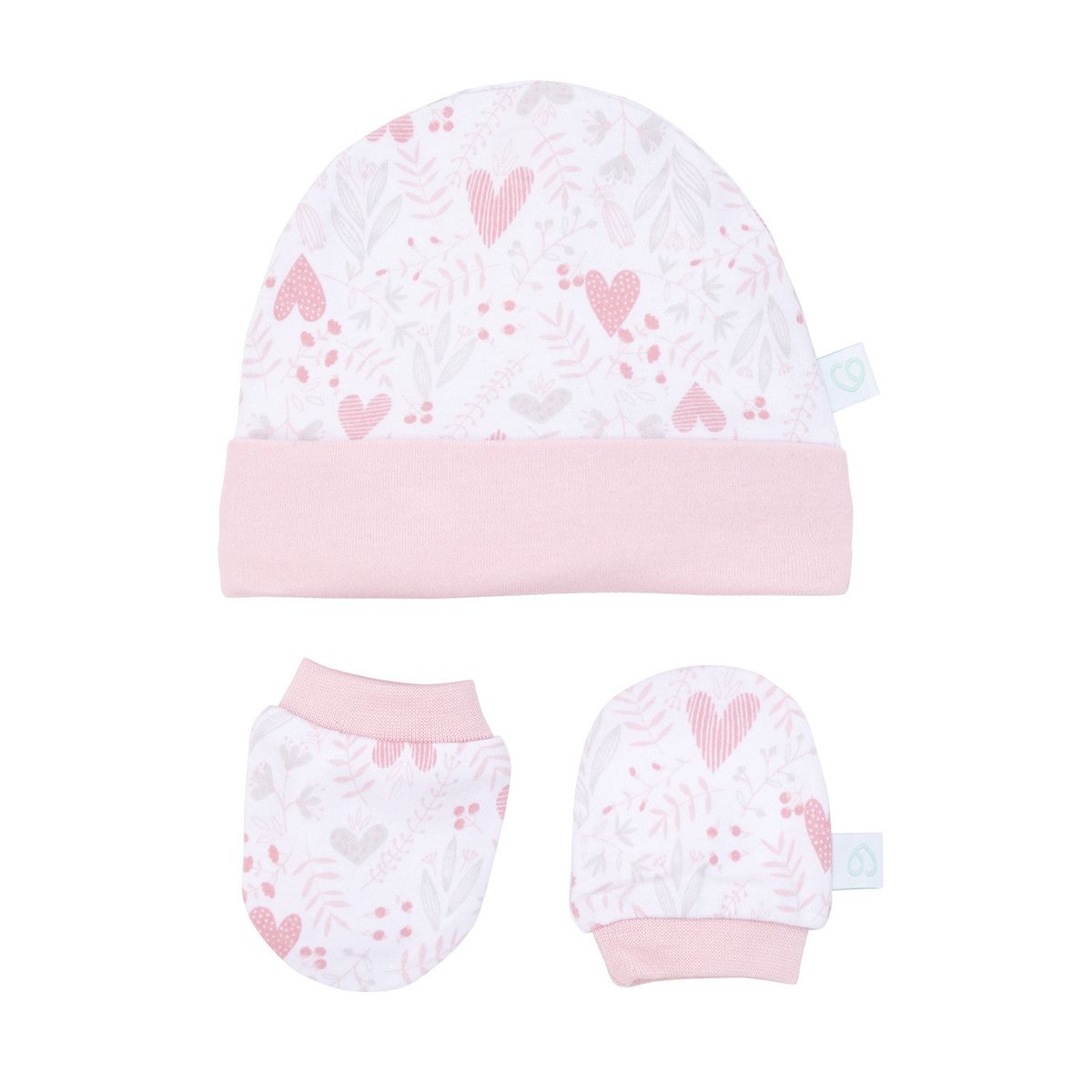 BAMBINO - Set 2 Piezas Baby Gift Gorrito Y Mitones Bambino Rosado