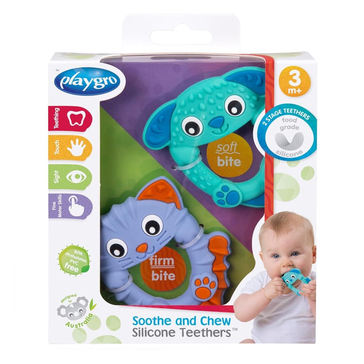 PLAYGRO - Pack Mordedores de Silicona PLAYGRO