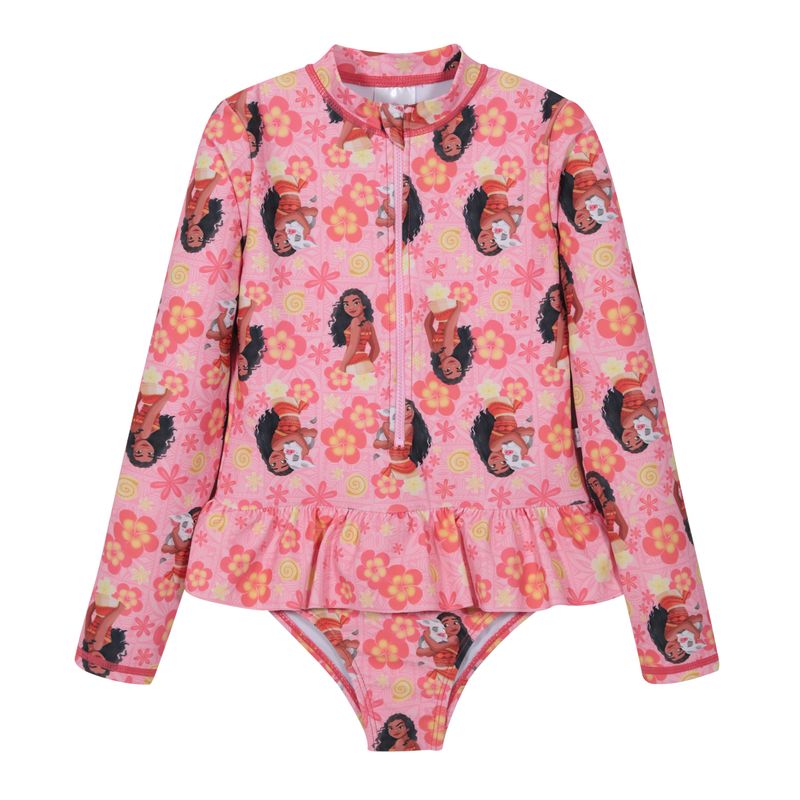 DISNEY - Traje de Baño Niña Entero UV50 MLarga Princesas Disney - Coral