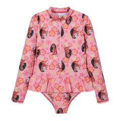 DISNEY - Traje de Baño Niña Entero UV50 MLarga Princesas - Coral