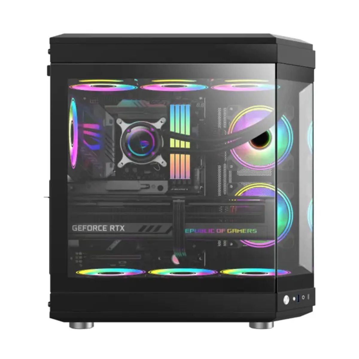 KRONOS - Gabinete Kronos Atlantis ATX Vidrio Templado USB 30 Black