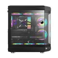 KRONOS - Gabinete Atlantis ATX Vidrio Templado, USB 3.0, Black