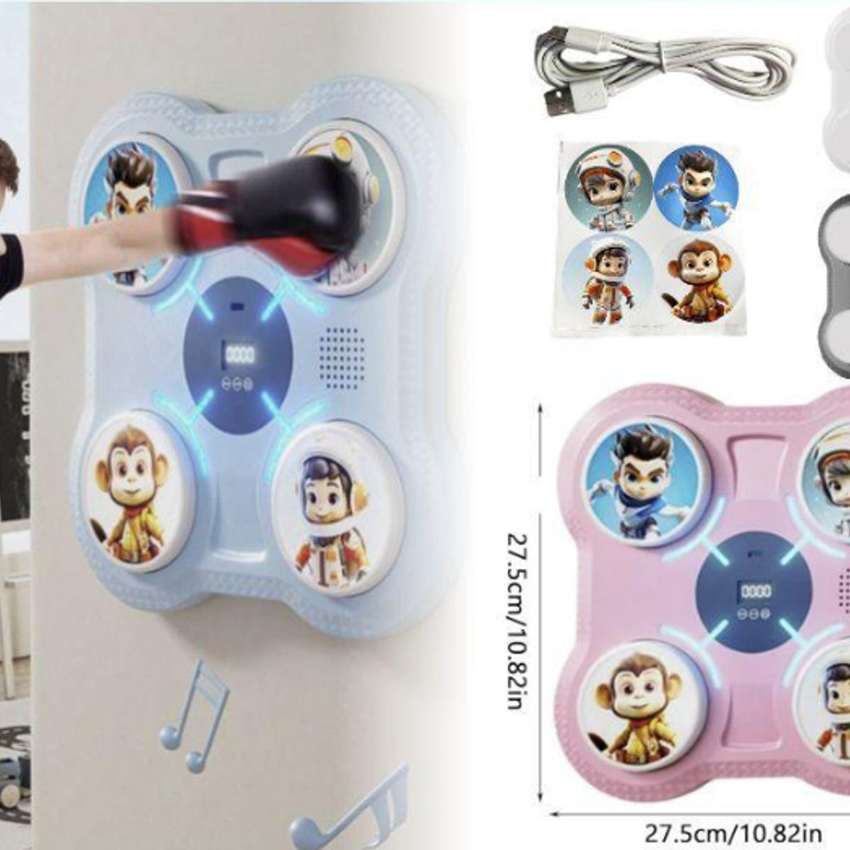 GENERICO - Máquina De Boxeo Musical Recargable USB Color Rosa