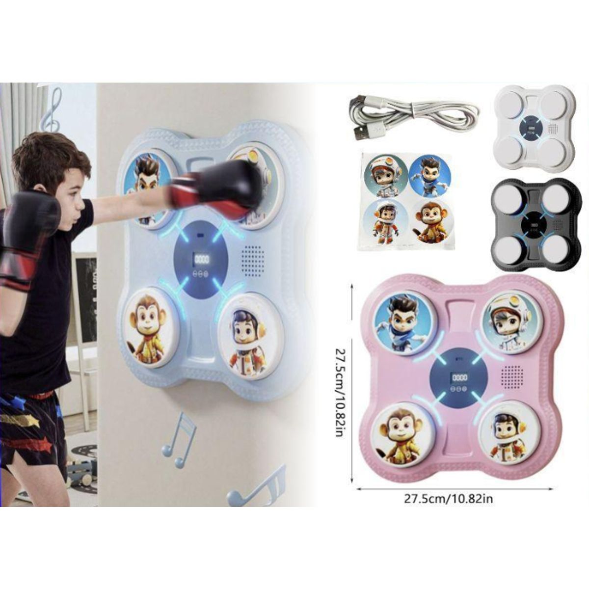 GENERICO - Máquina De Boxeo Musical Recargable USB Color Rosa