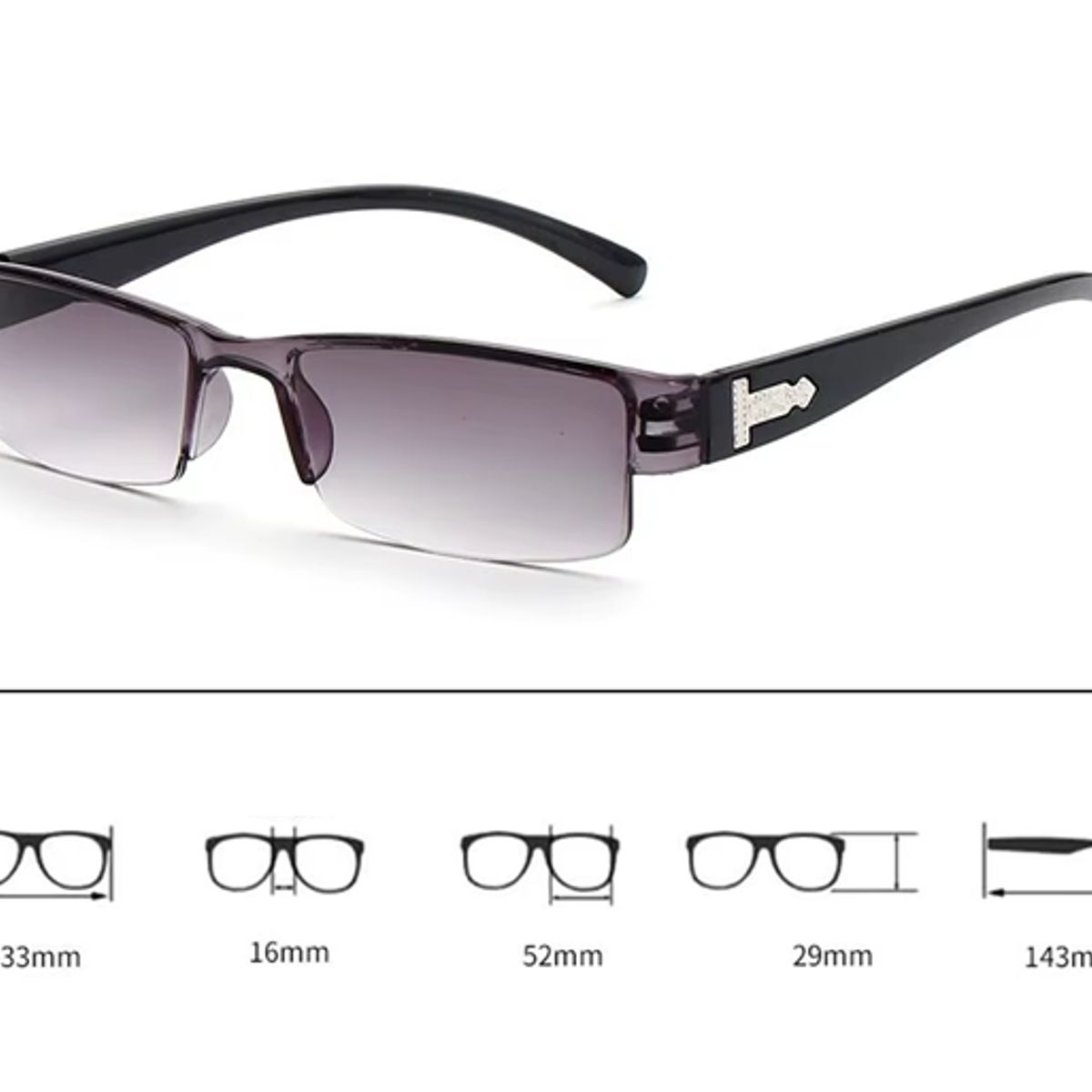 JM - Lentes Oscuros Ópticos 3.00 Presbicia De Lectura Anteojos & Estuche V2