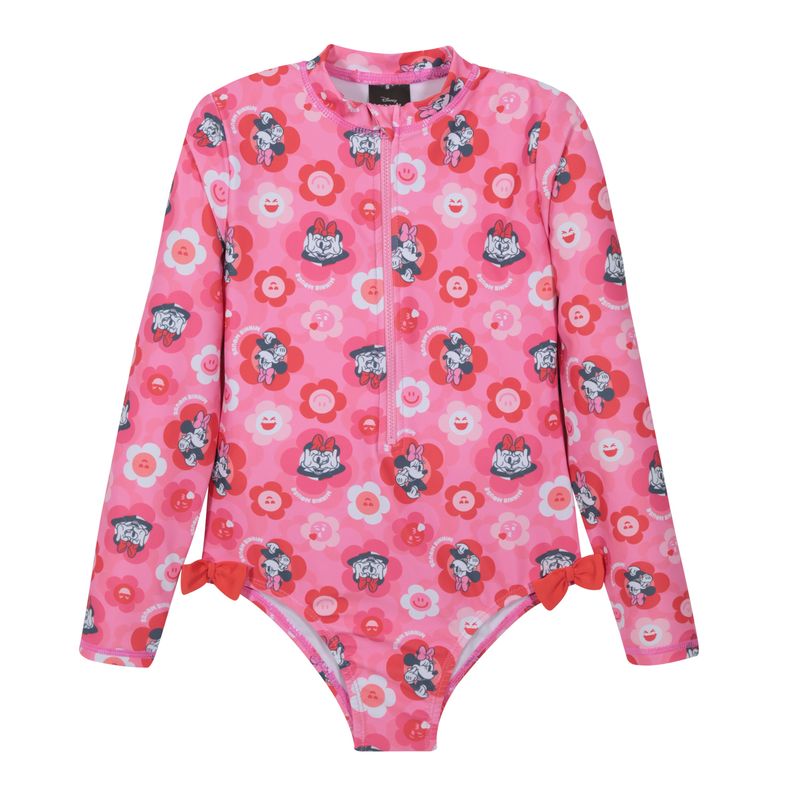 DISNEY - Traje de Baño Niña Entero UV50 MLarga Minnie Disney - Fucsia