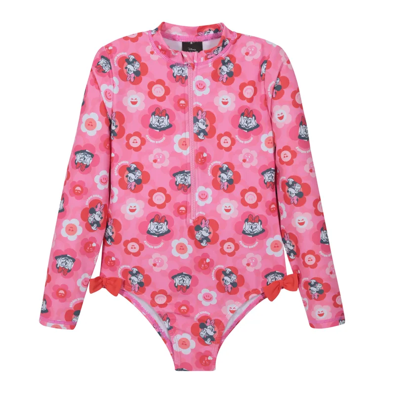 DISNEY - Traje de Baño Niña Entero UV50 MLarga Minnie Disney - Fucsia