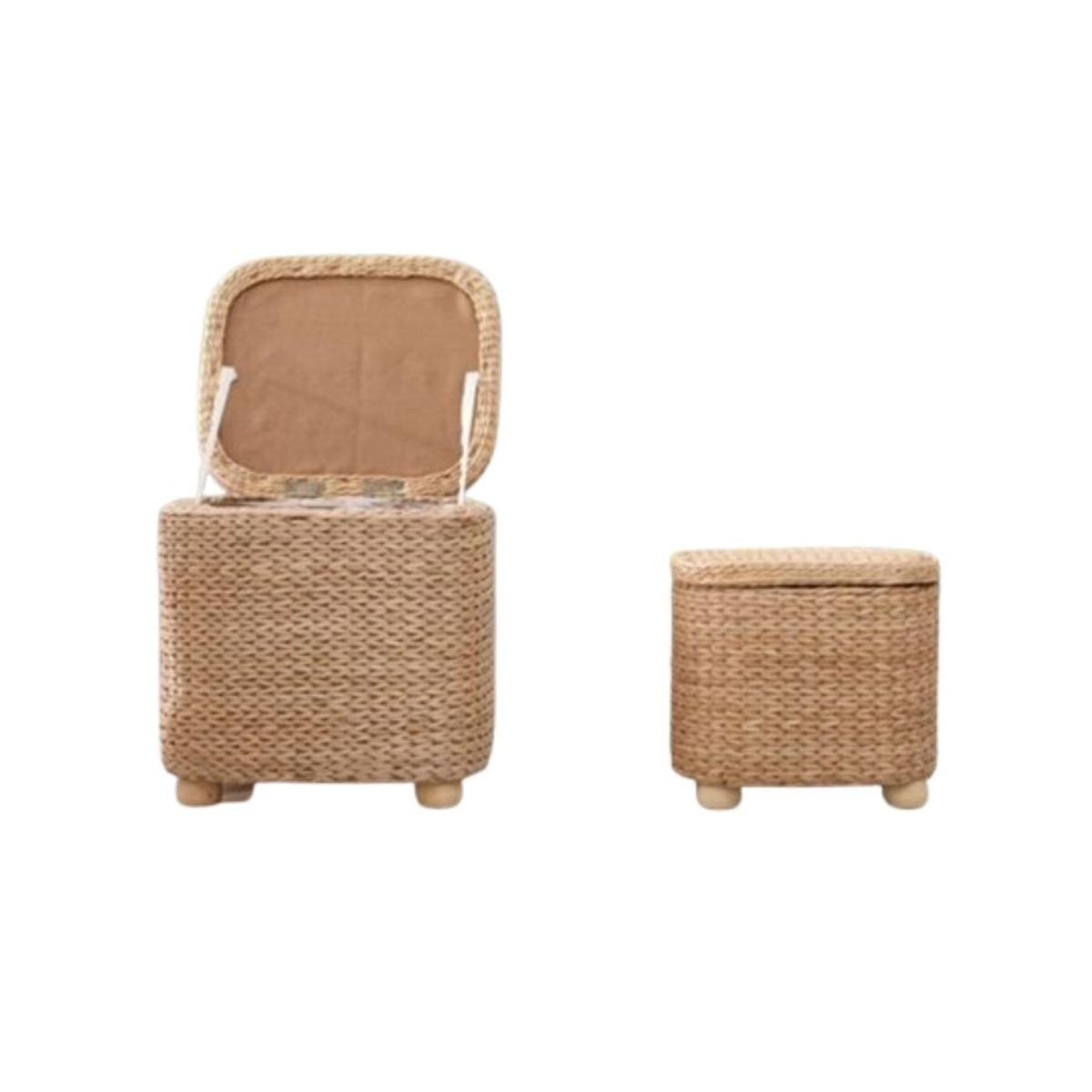 GENERICO - Set 2 Banco Piso Taburete con Almacenamiento Multifuncional