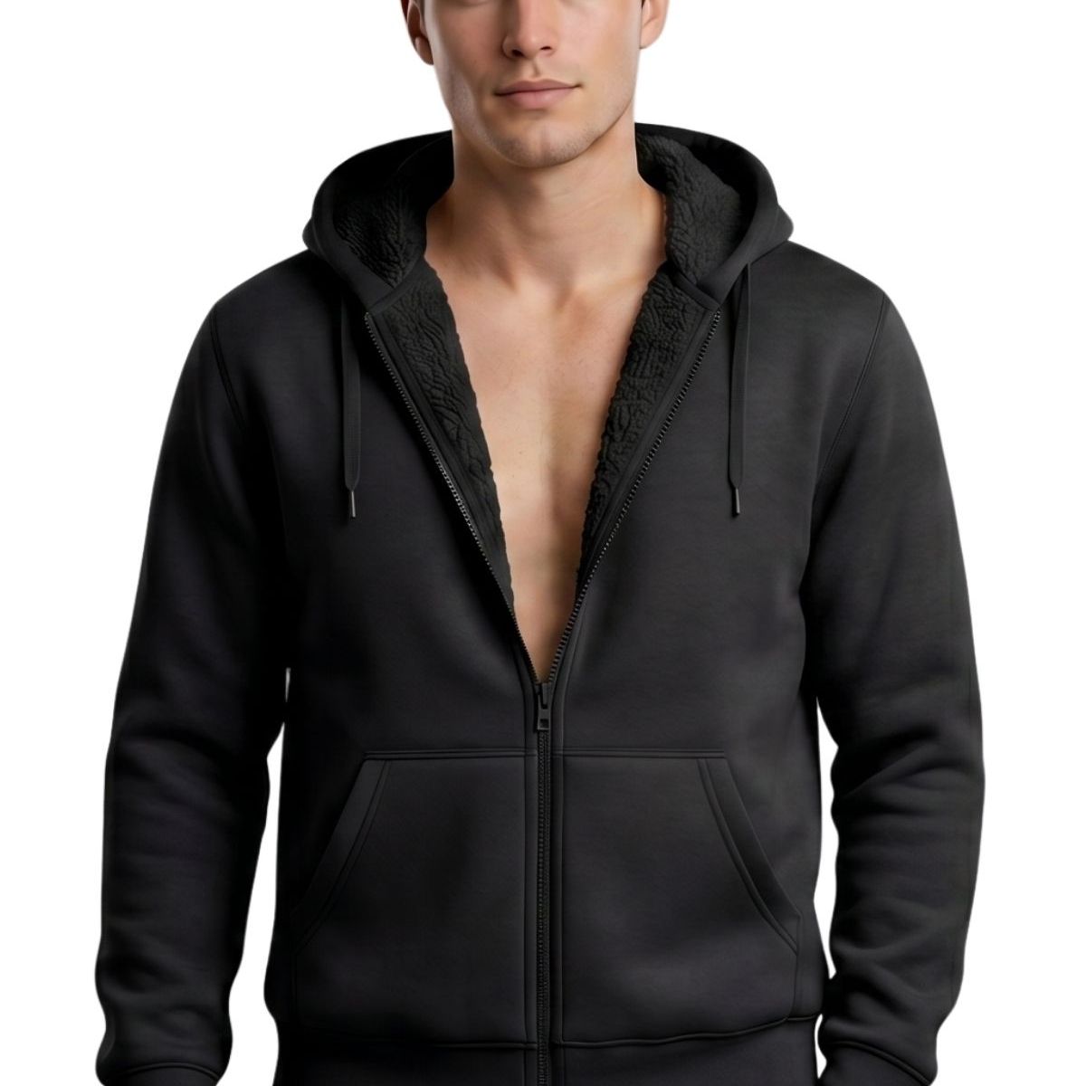 LOOK SHOP - Polerón Canguro Hombre Colores Forro Polar Capucha 807