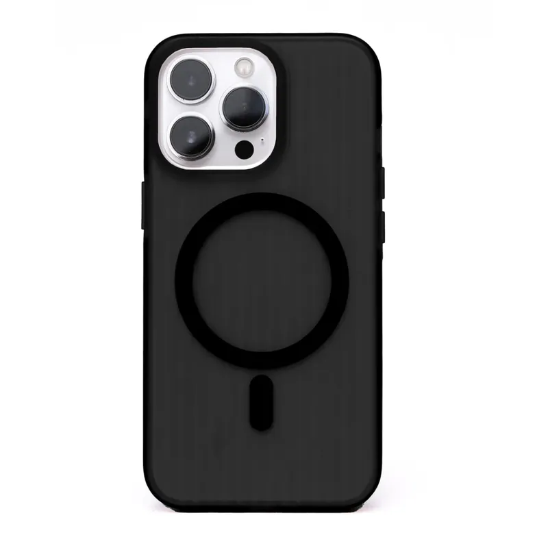 GENERICO - Carcasa Magsafe Ice Cream con Pop Socket Negra IPH 15 Pro