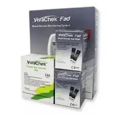 PHARMA - Pack Glucómetro Vivachek Maquina + 110 Tiras + 110 Lancetas