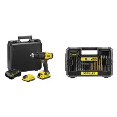 STANLEY - Kit Taladro Inal percutor 13mm 20v SCD711 + Set Sta7223-xj