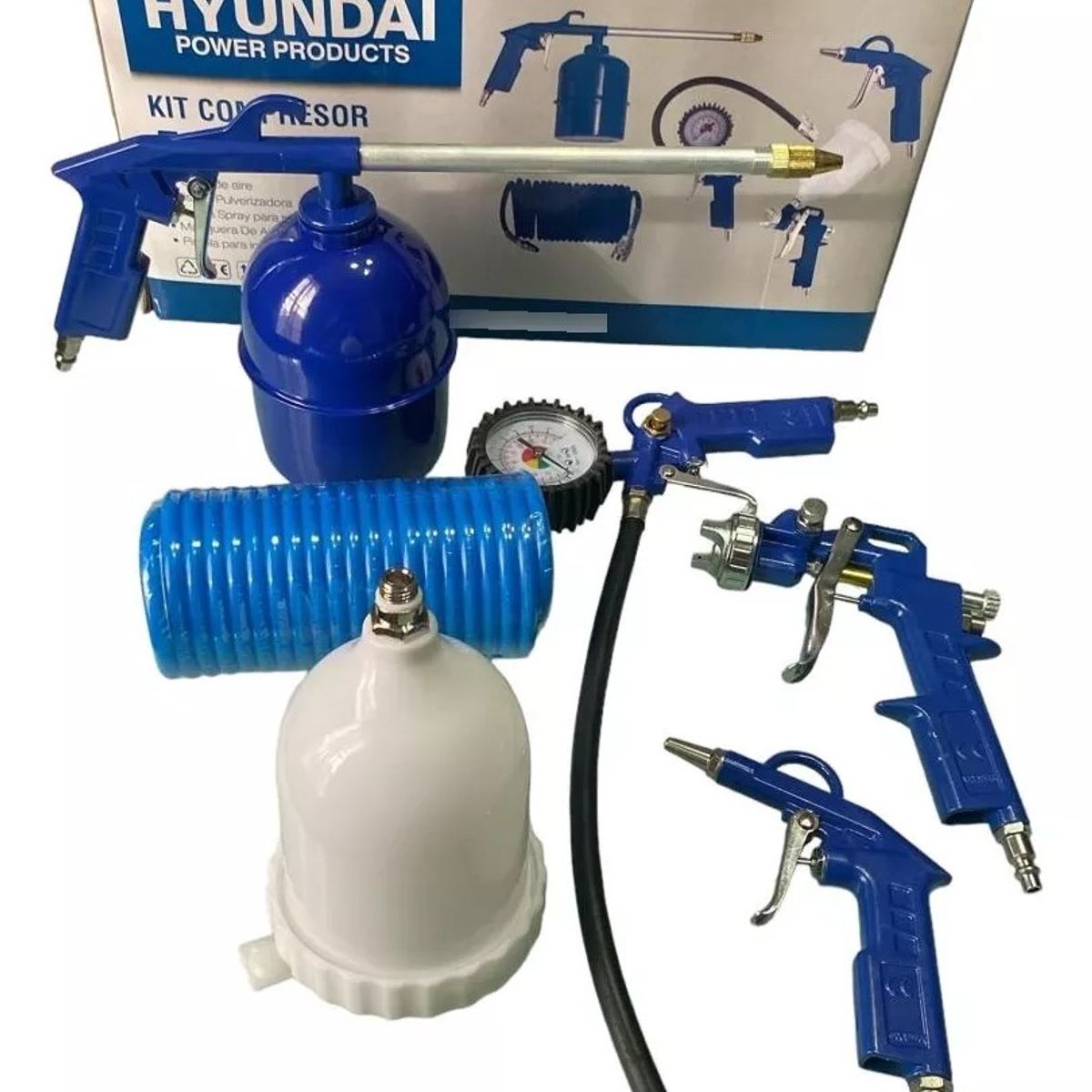 HYUNDAI - Kit Compresor 5pz Pistolas Y Manguera Hyundai Kitxy5000