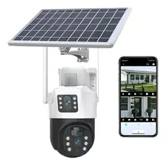 GENERICO - Cámara Solar Seguridad V380 Pro 4K WiFi Doble Lente