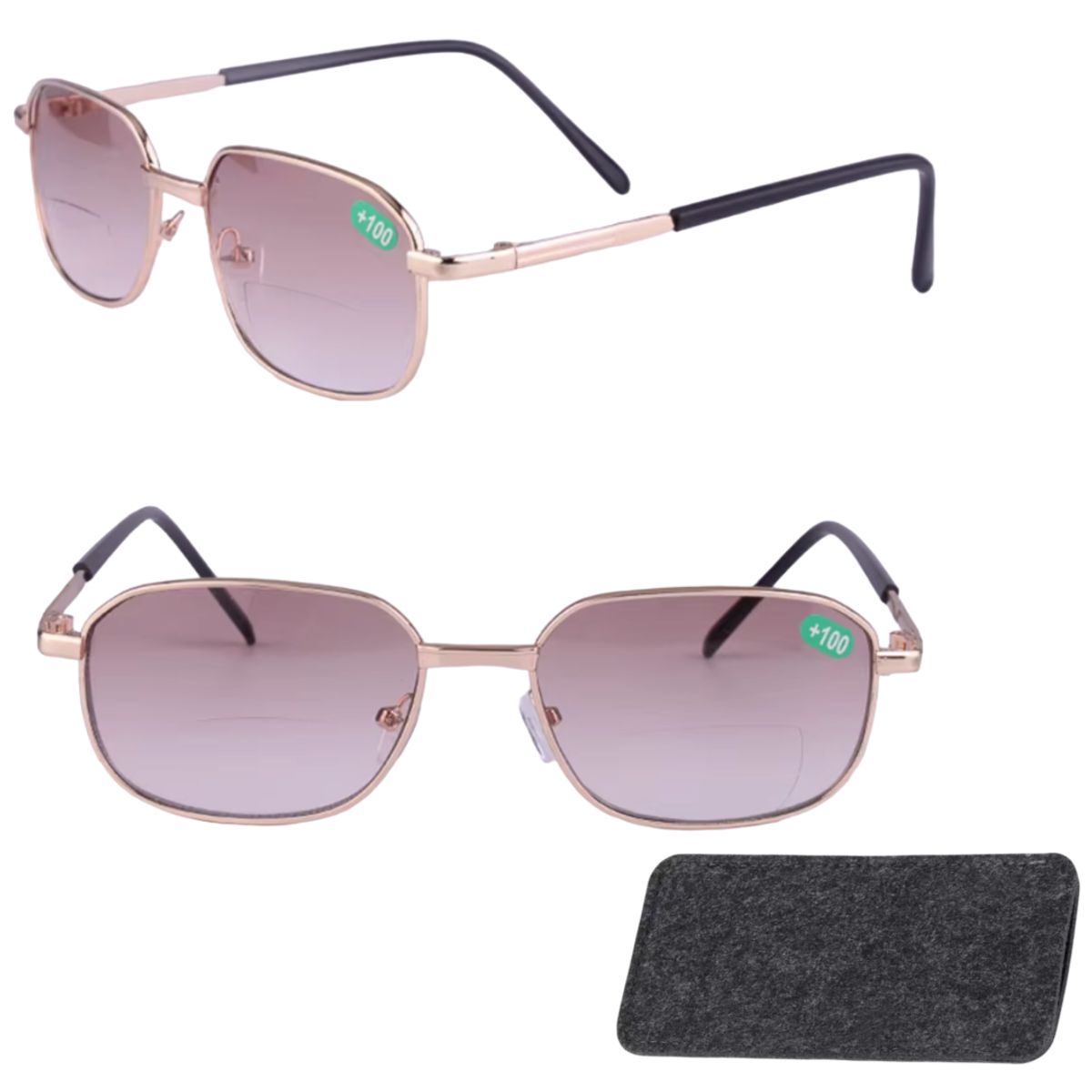JM - Lentes Bifocales Ópticos 1.50 Ámbar Presbicia De Lectura Anteojos