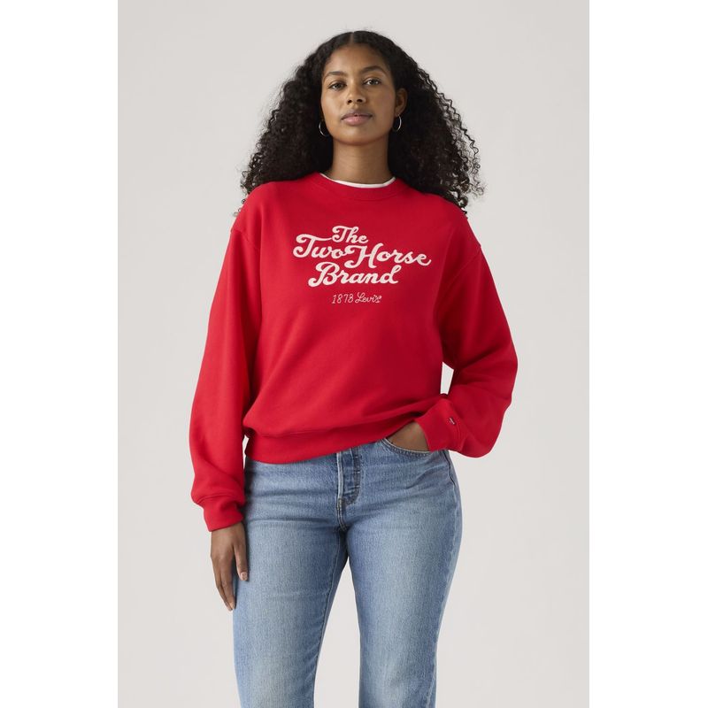LEVIS - Polerón Mujer Heritage Sport Crew Rojo Levis