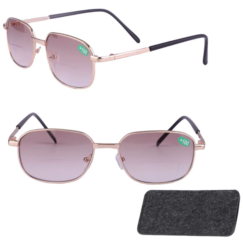 JM - Lentes Bifocales Ópticos 2.50 Ámbar Presbicia De Lectura Anteojos