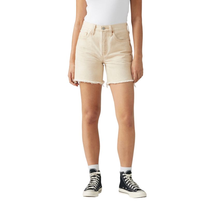 LEVIS - Shorts Mujer 501 Mid Thigh Short Beige Levis