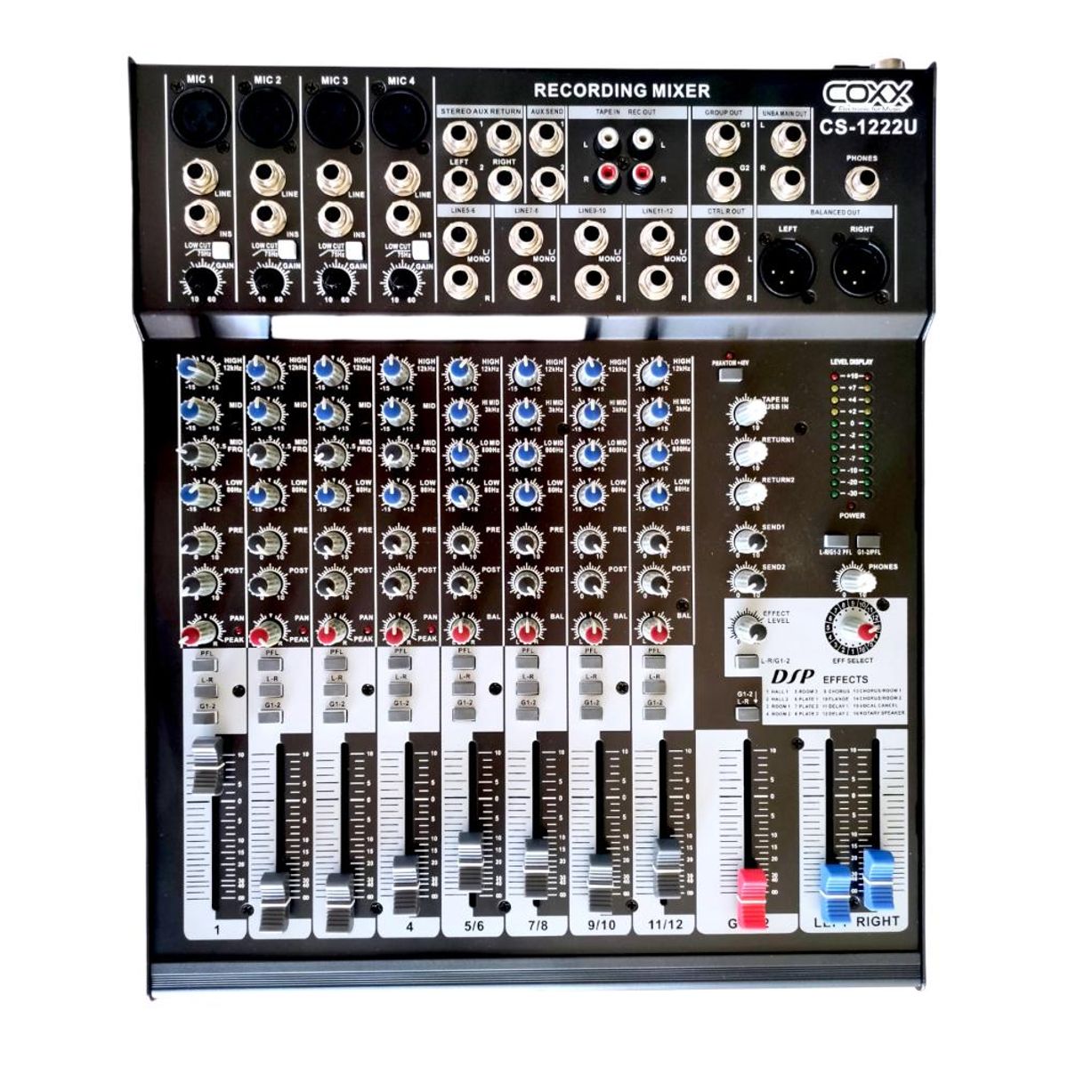 COXX - Mixer Analogo 12 canales USB COXX CS-1222U - Negro