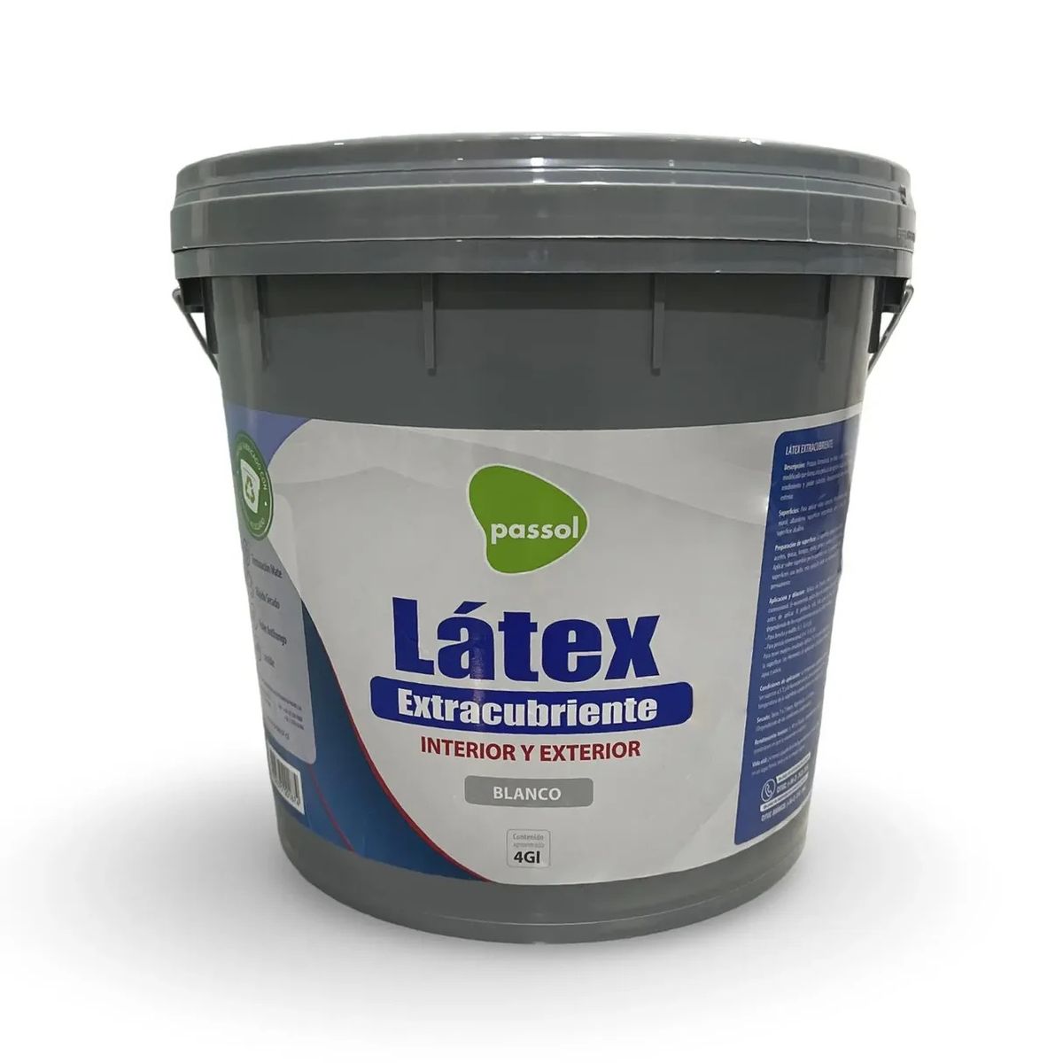 PASSOL - LATEX EXTRACUBRIENTE BLANCO TINETA 4 GL