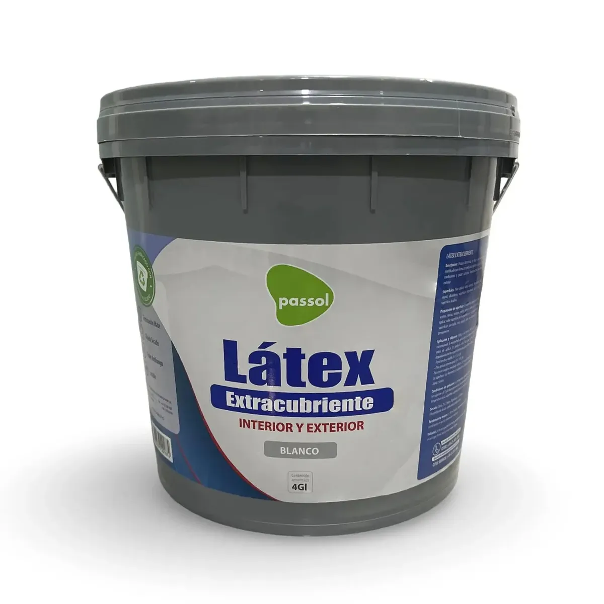 PASSOL - LATEX EXTRACUBRIENTE BLANCO TINETA 4 GL
