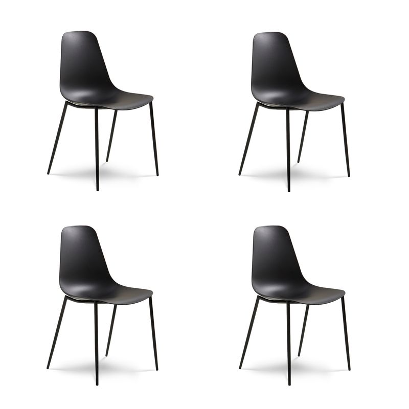ASIMETRIKA - Set 4 Sillas ALMARAZ - Negro