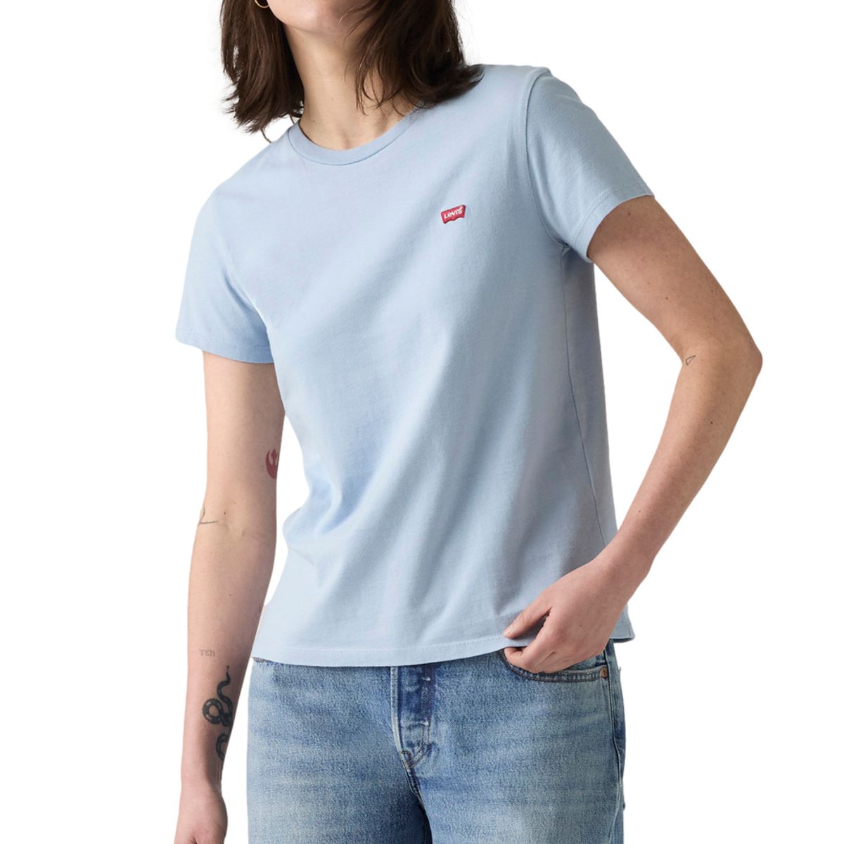 LEVIS - Polera Mujer Perfect Tee Celeste Levis
