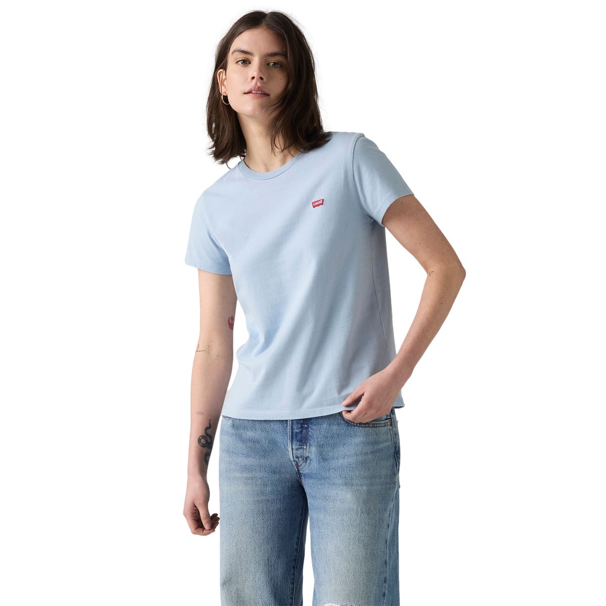 LEVIS - Polera Mujer Perfect Tee Celeste Levis