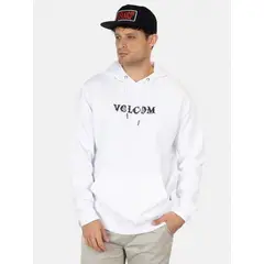 VOLCOM - Poleron Canguro Grind Blanco Hombre - Blanco