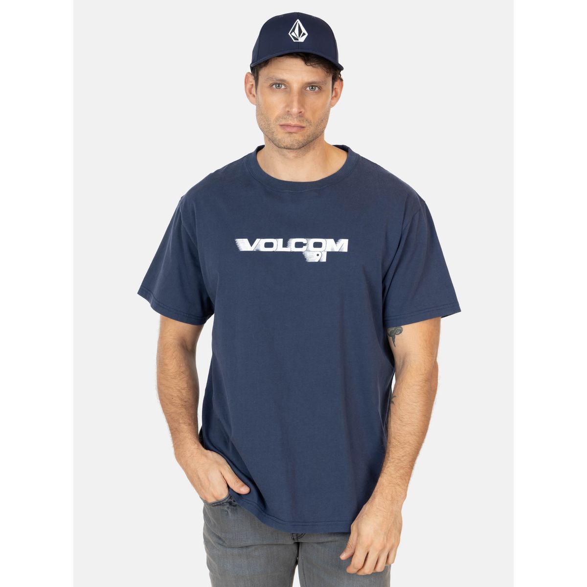 VOLCOM - Polera MC Long Time Azul Hombre Volcom