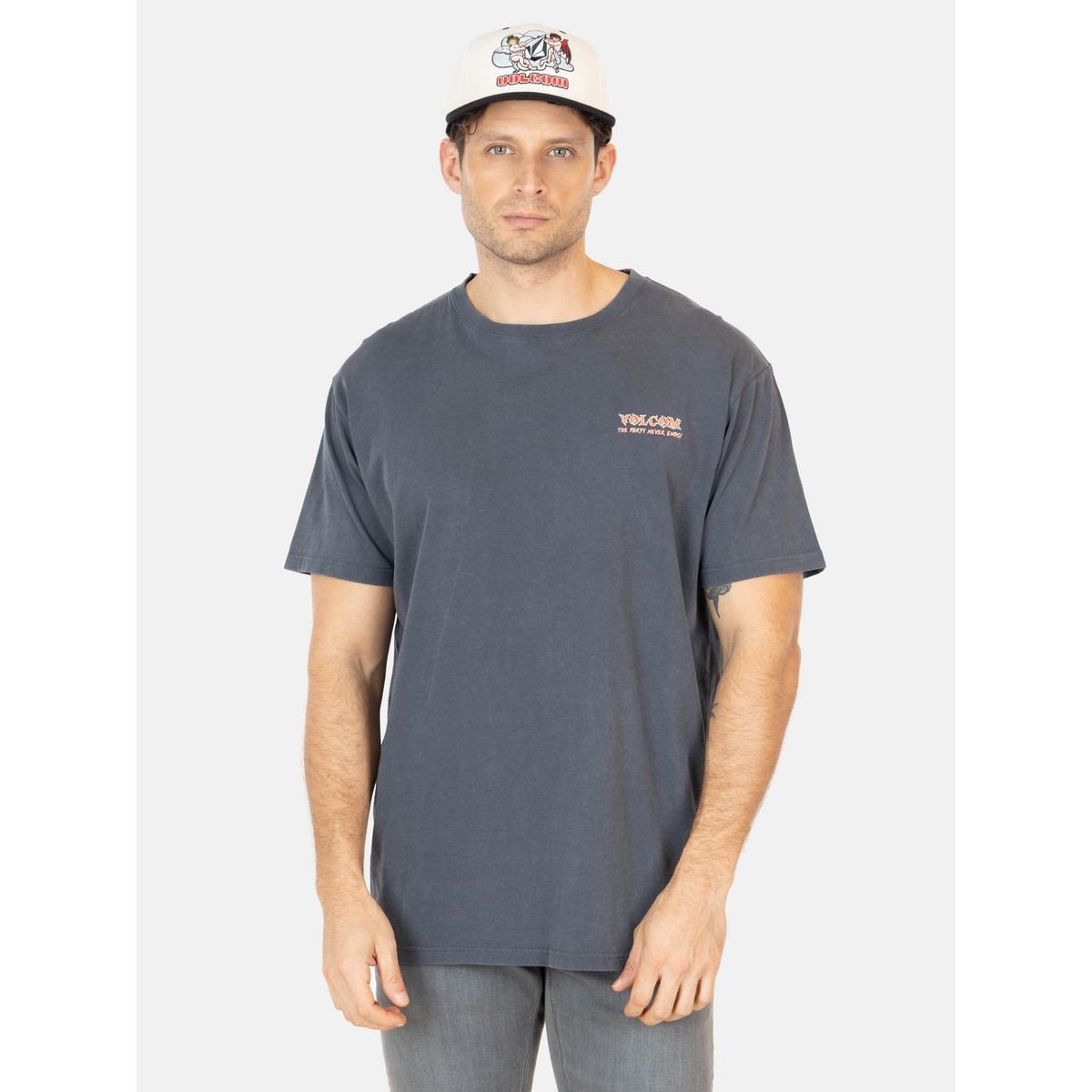 VOLCOM - Polera MC Party Never Gris Hombre Volcom - Gris