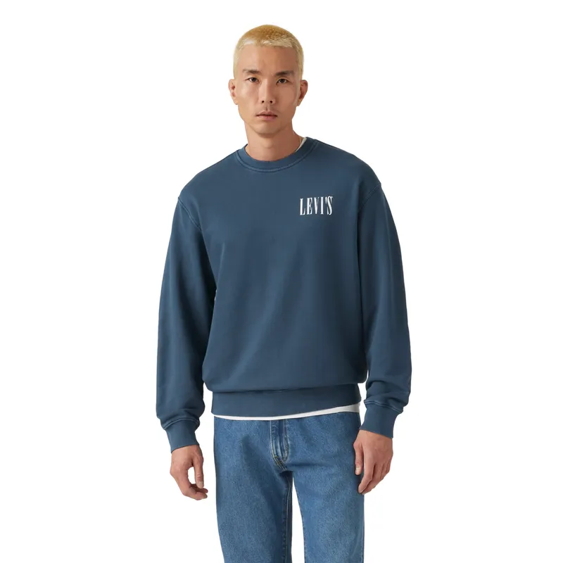 LEVIS - Polerón Hombre Relaxd Graphic Crew Azul Levis