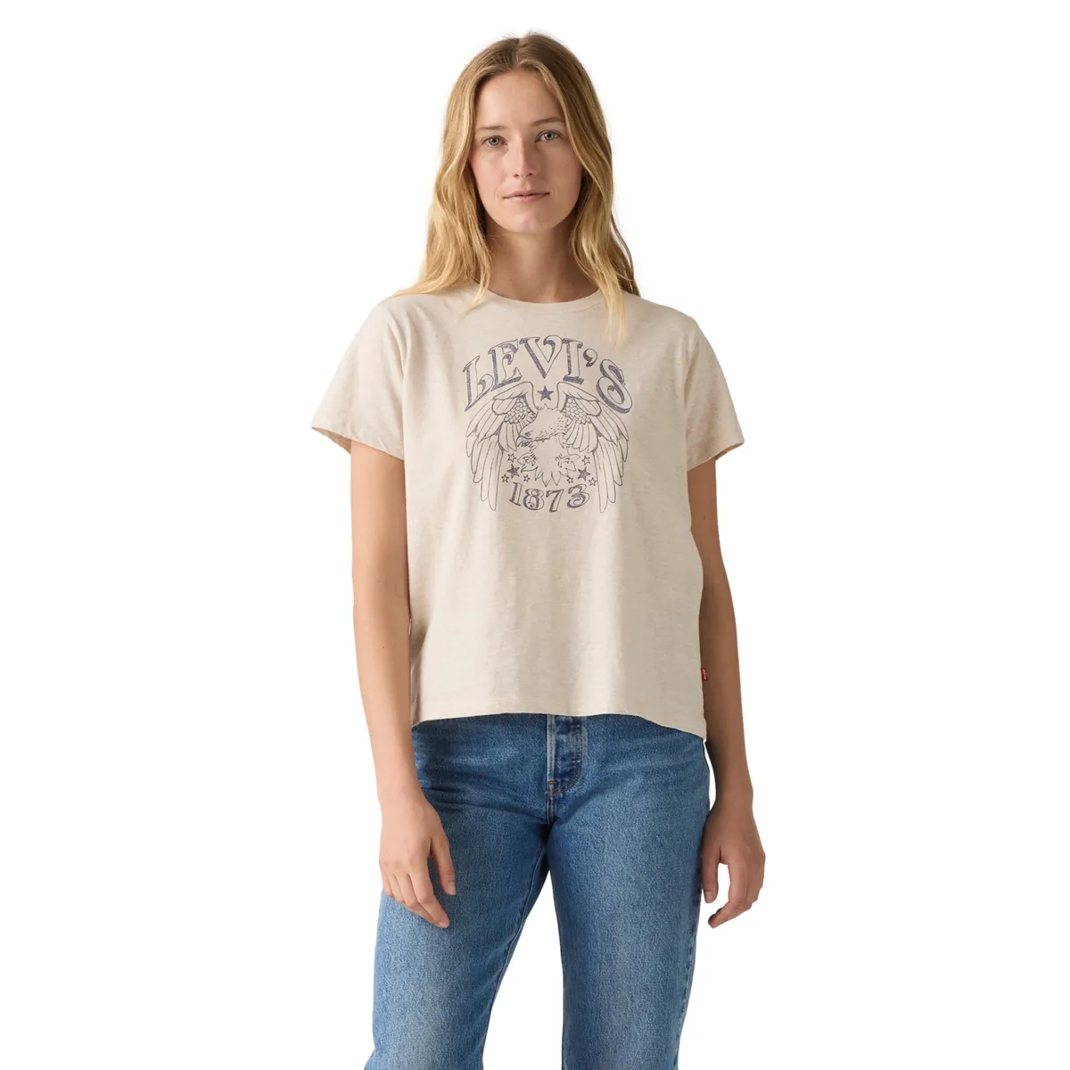 LEVIS - Polera Mujer Graphic Boxy Tshirt Beige Levis