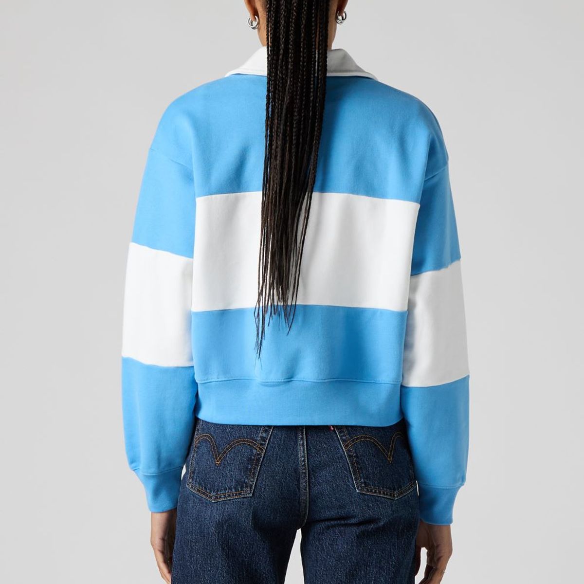LEVIS - Polerón Mujer Banks 1/4 Zip Azul Levis