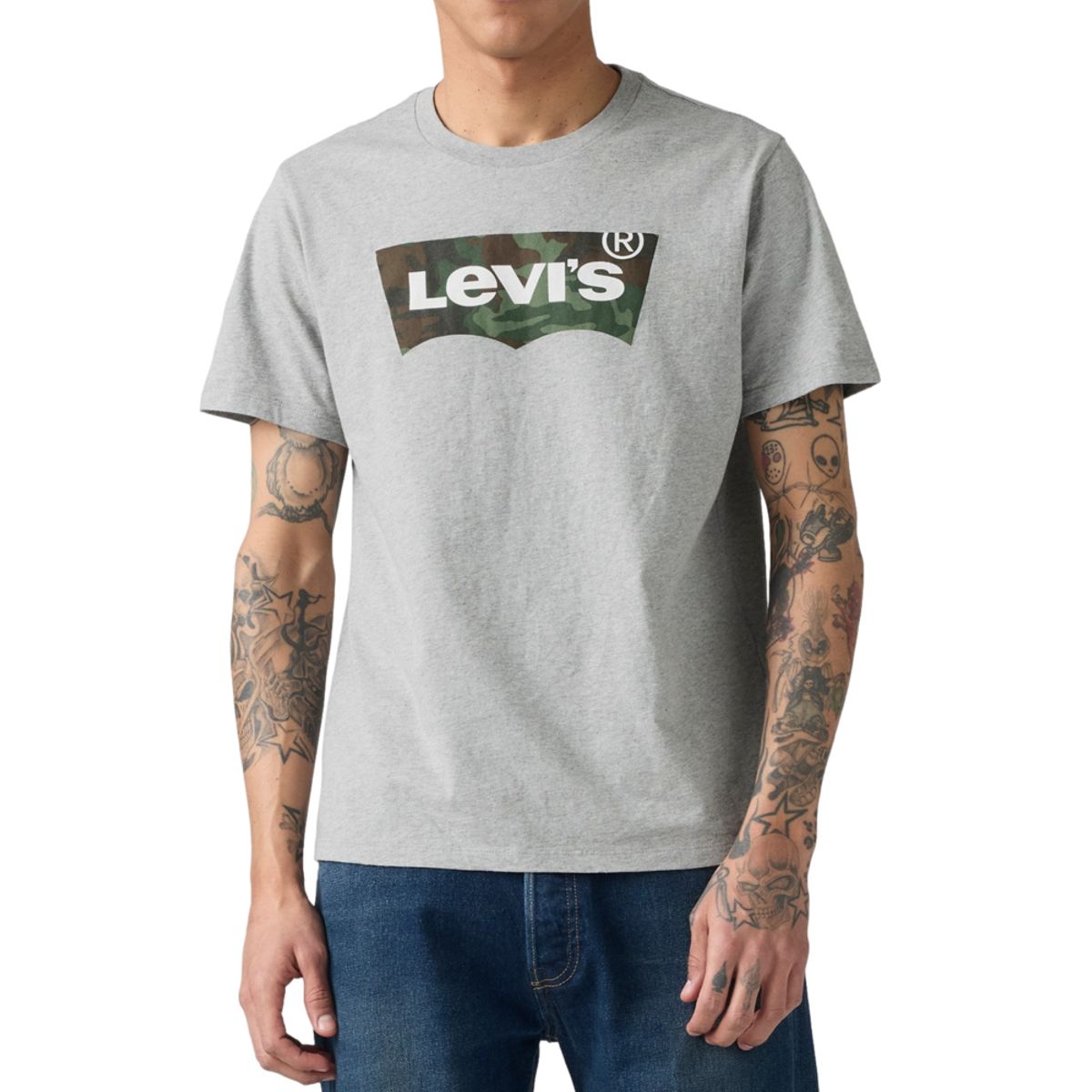 LEVIS - Polera Hombre Graphic Crewneck Tee Gris Levis