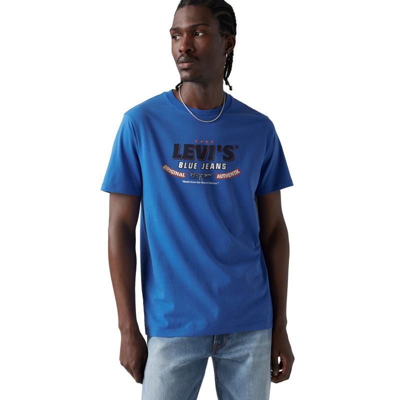 LEVIS - Polera Hombre Graphic Crewneck Tee Azul Levis