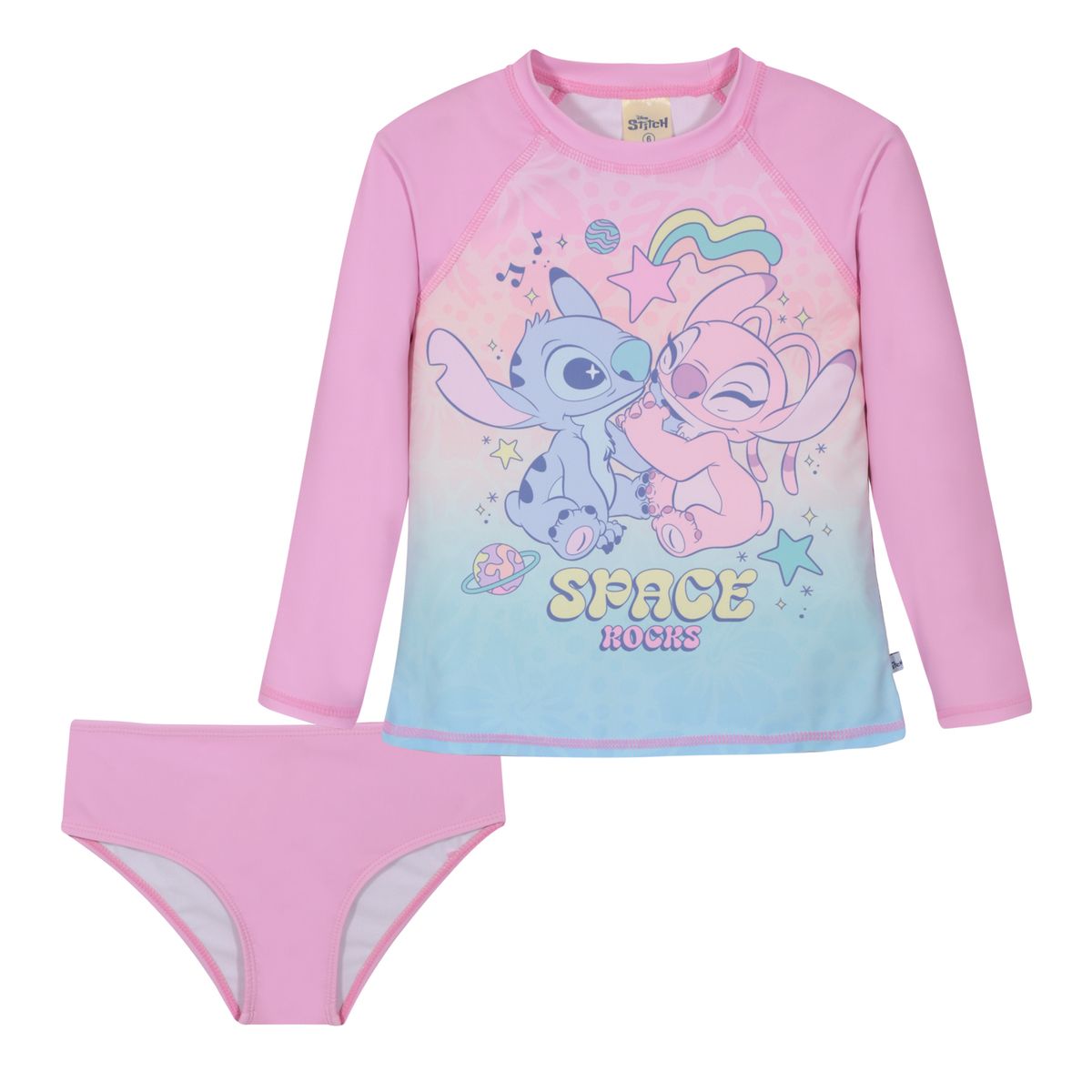 DISNEY - Traje de Baño Niña Set UV50 MLarga Stitch Disney - Rosa