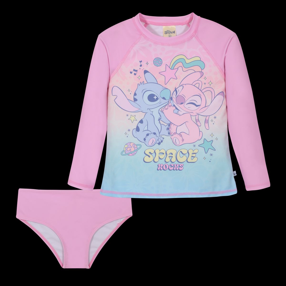 DISNEY - Traje de Baño Niña Set UV50 MLarga Stitch Disney - Rosa