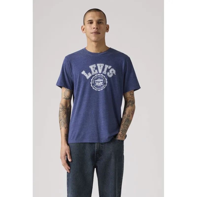 LEVIS - Polera Hombre Graphic Crewneck Tee Azul Levis