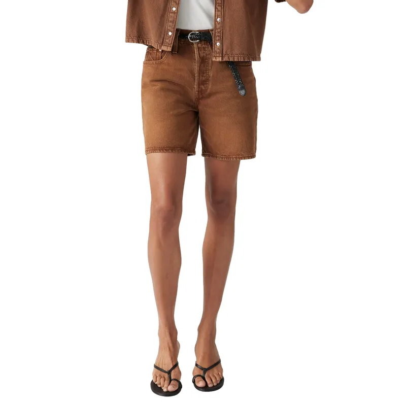 LEVIS - Shorts Mujer 501 Mid Thigh Short Café Levis