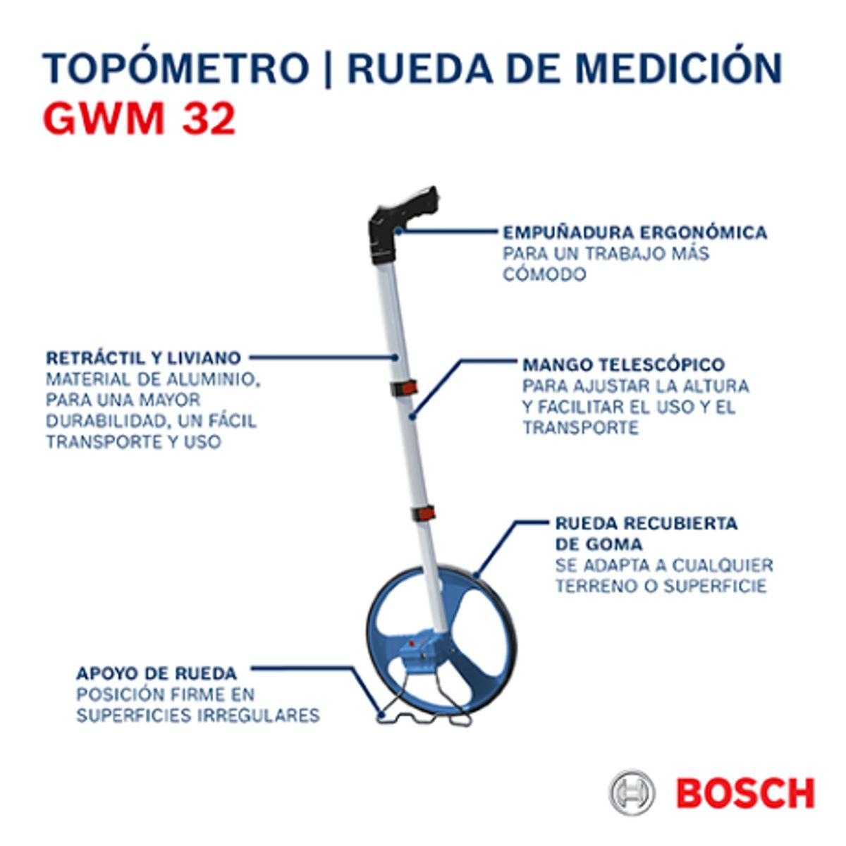 BOSCH - Rueda De Medición Bosch Gwm 32 Con Bolsa Protectora