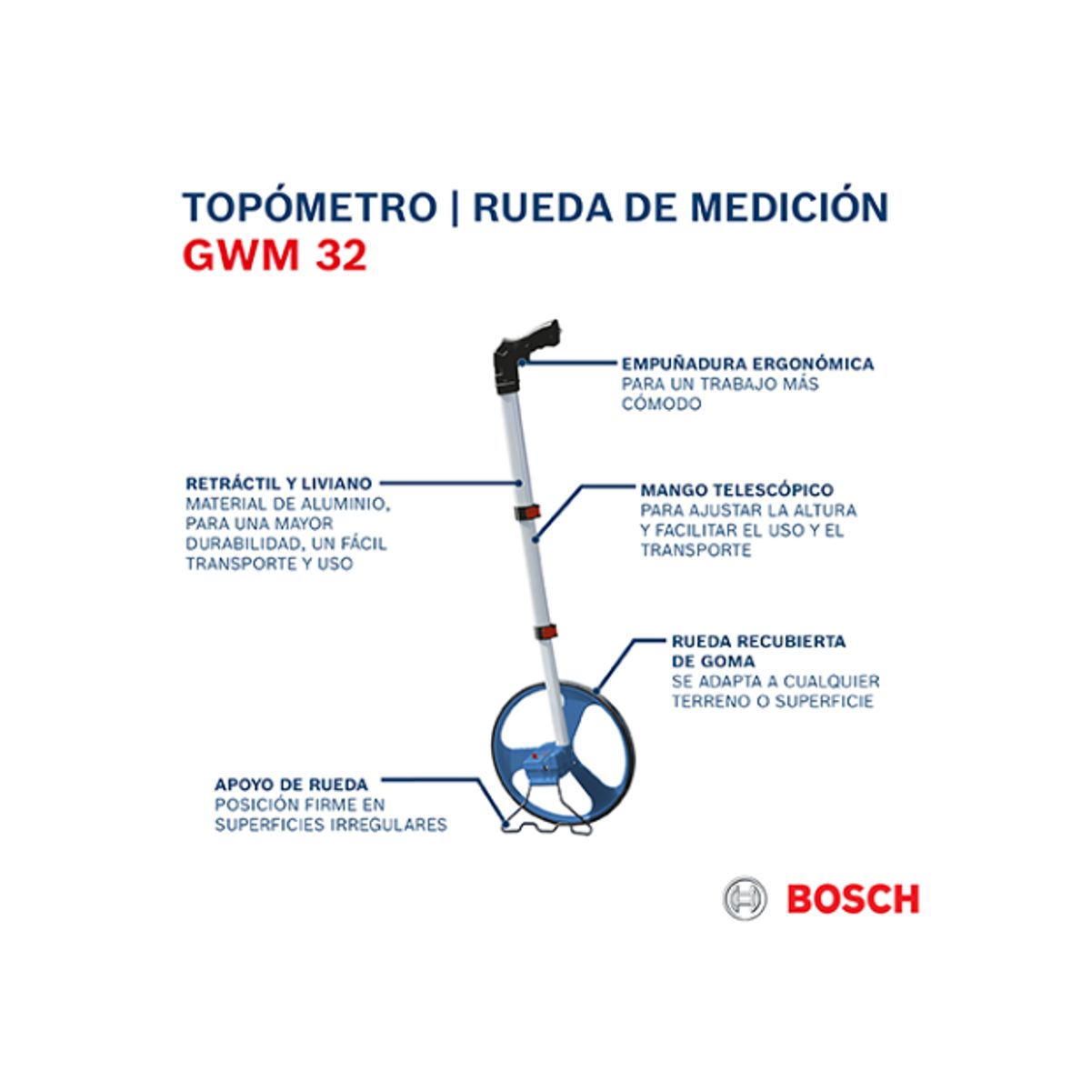 BOSCH - Rueda De Medición Bosch Gwm 32 Con Bolsa Protectora