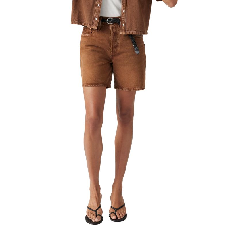 LEVIS - Shorts Mujer 501 Mid Thigh Short Café Levis
