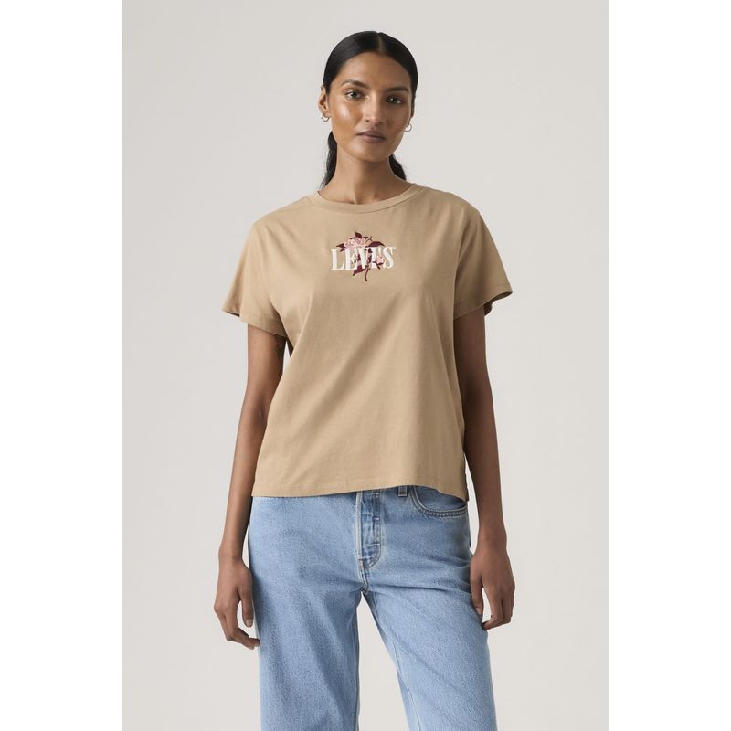 LEVIS - Polera Mujer Graphic Boxy Tshirt Café Levis