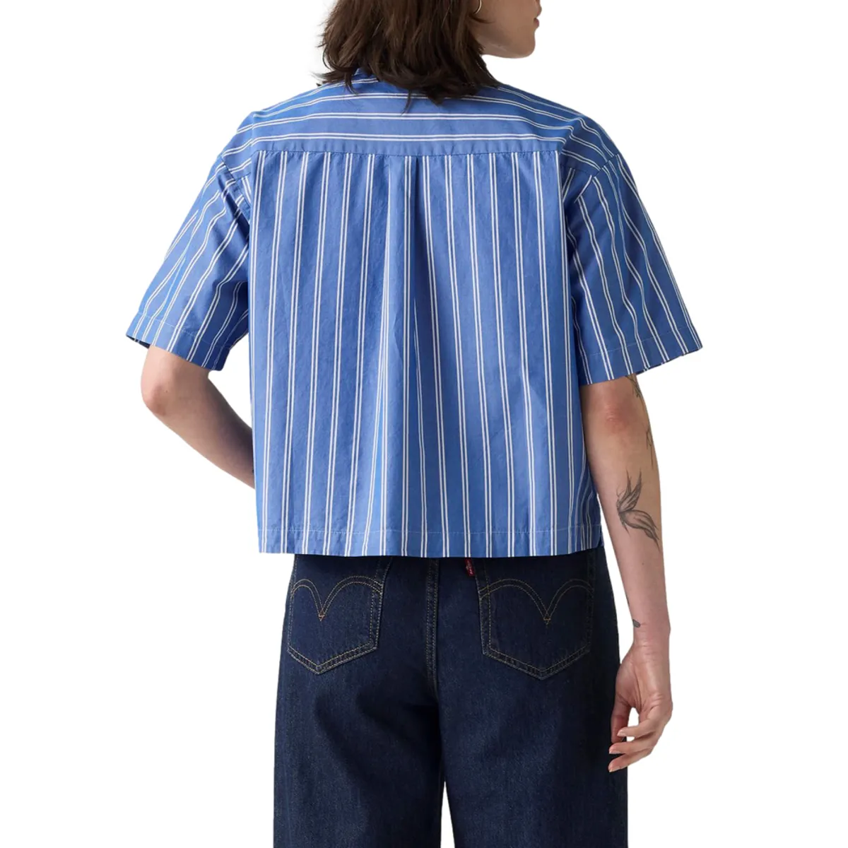 LEVIS - Blusa Mujer Harlie Cropped Shirt Celeste Levis