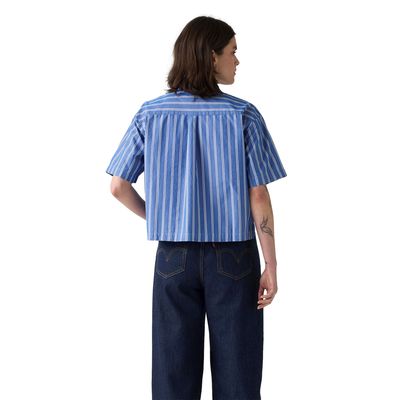 Imagen 2 del producto Blusa Mujer Harlie Cropped Shirt Celeste