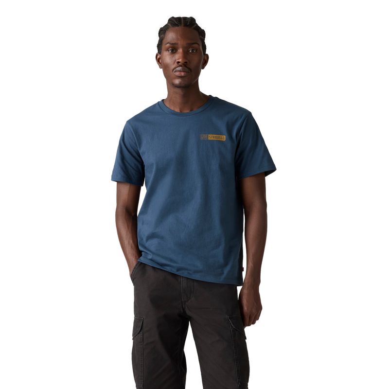 LEVIS - Polera Hombre Graphic Crewneck Tee Azul Levis
