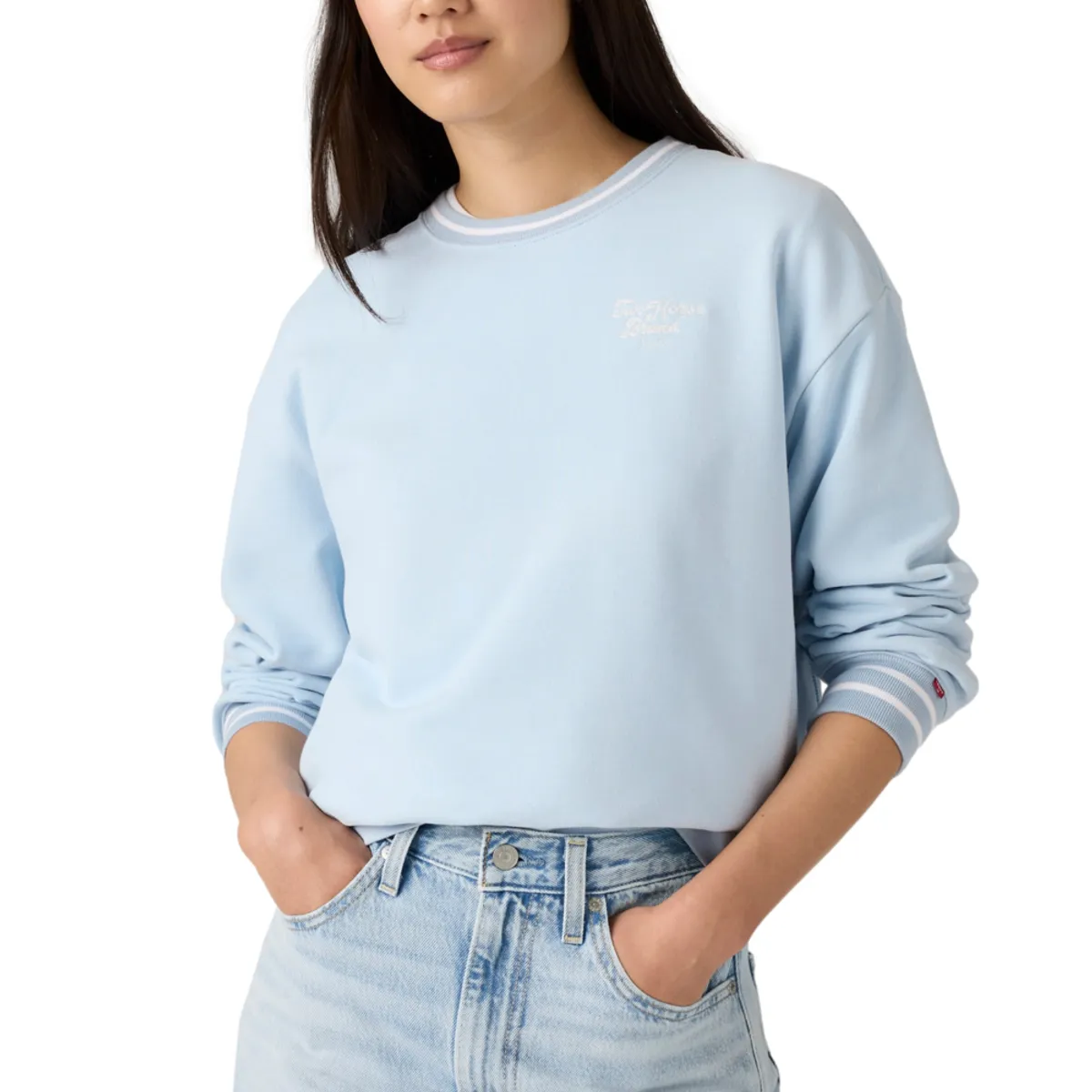 LEVIS - Polerón Mujer Sport Crew Celeste Levis