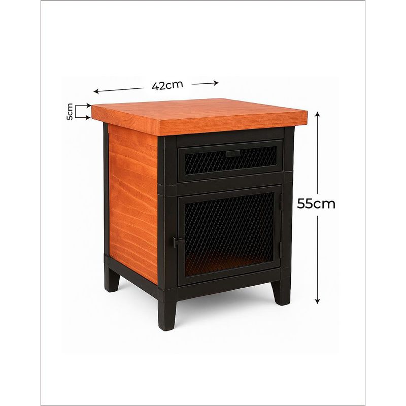 GENERICO - Velador industrial con toque de madera diseño nórdico