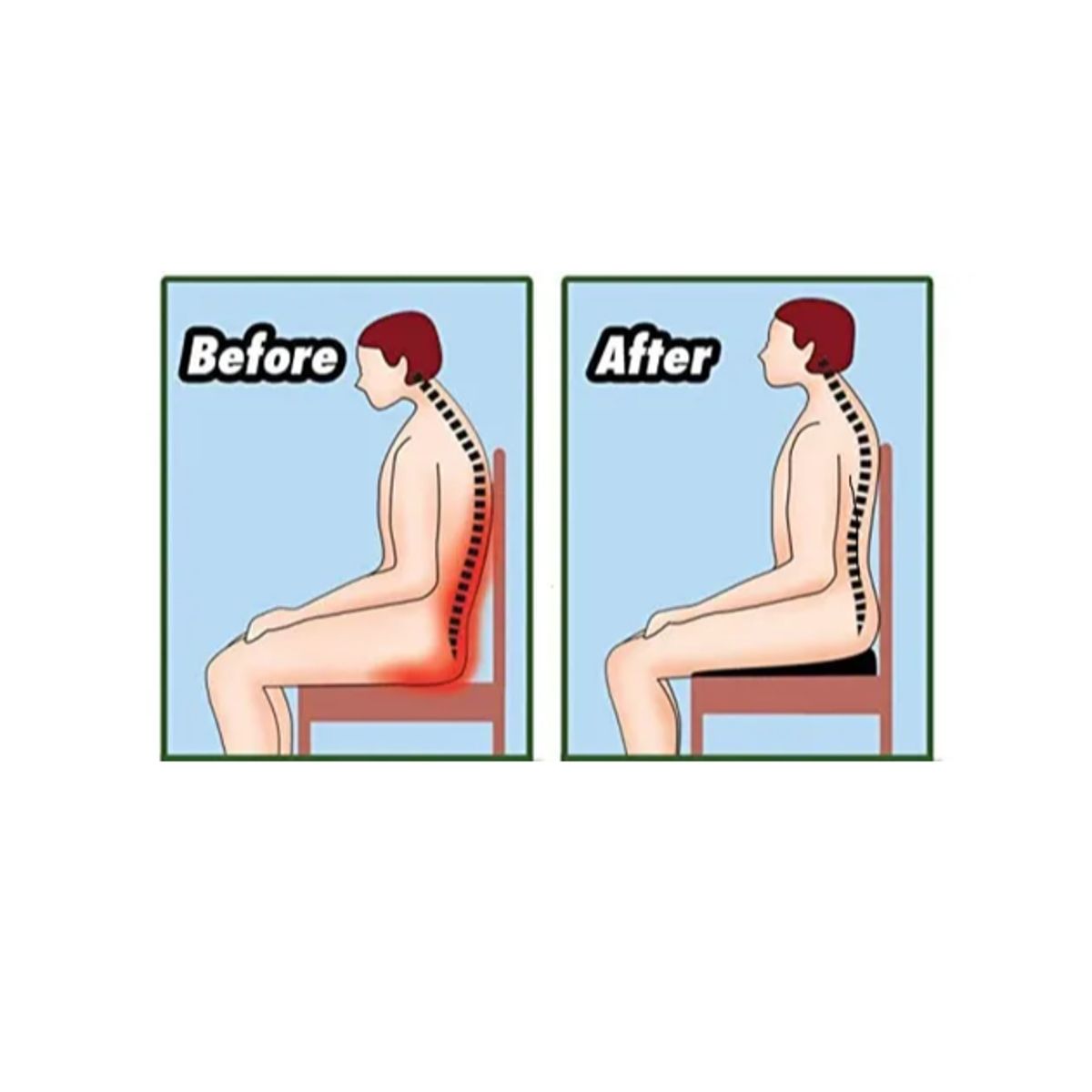 GENERICO - Cojín Ortopédico Lumbar Alineación Asiento Ergonómico